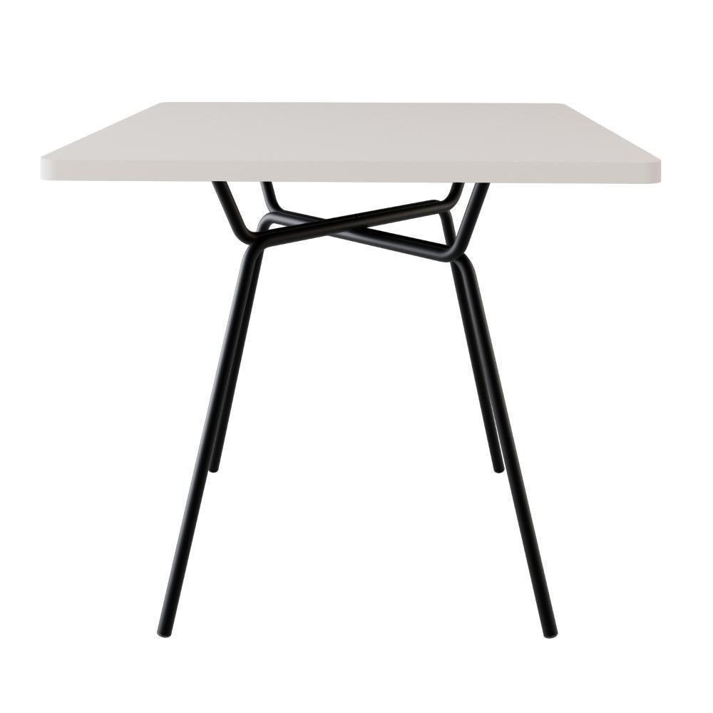 Conjunto Mesa De Jantar Soho Quadrada Orgânica C/ 04 Cadeiras Next Est.preta - Off White E Preto Off White E Preto - 3