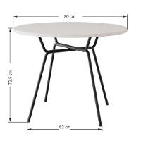 Conjunto Mesa De Jantar Soho Redonda C/ 04 Cadeiras Next Est.preta - Off White E Preto Off White E Preto