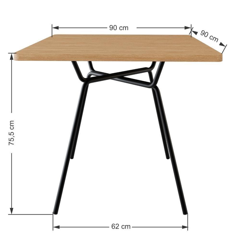 Conjunto Mesa De Jantar Soho Quadrada Orgânica C/ 04 Cadeiras Next Est.preta - Nogueira E Preto Nogueira E Preto - 2