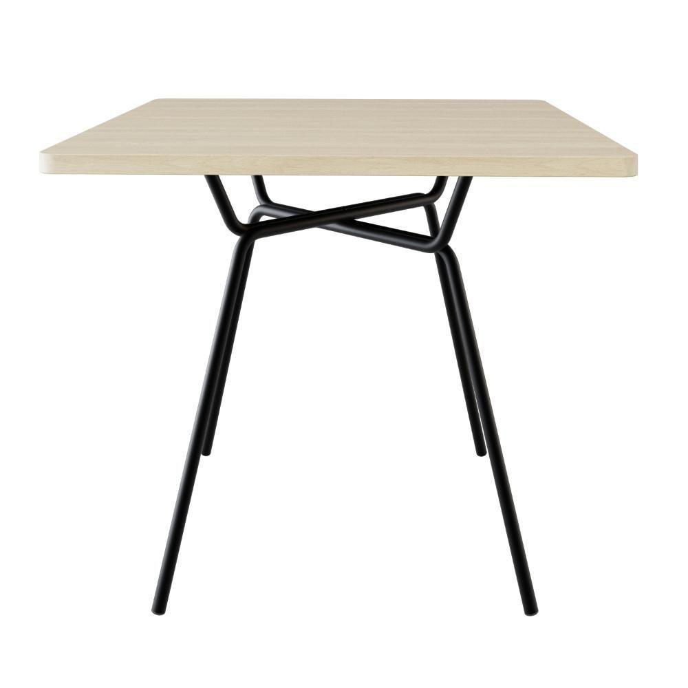 Conjunto Mesa De Jantar Soho Quadrada Orgânica C/ 04 Cadeiras Next Est.preta - Ciliegio E Areia Cr Ciliegio E Areia Cr - 4