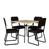 Conjunto Mesa De Jantar Soho Quadrada Orgânica C/ 04 Cadeiras Next Est.preta - Ciliegio E Preto Ciliegio E Preto - 2