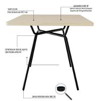 Conjunto Mesa De Jantar Soho Quadrada Orgânica C/ 04 Cadeiras Next Est.preta - Ciliegio E Preto Ciliegio E Preto - 5