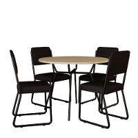 Conjunto Mesa De Jantar Soho Redonda C/ 04 Cadeiras Next Est.preta - Ciliegio E Preto Ciliegio E Preto - 5