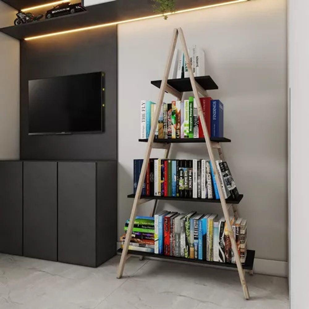 Estante Suporte P/ Pequenos Espaços Mdp Preta Terraço - 1