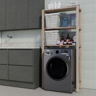 Estante Lavanderia Compacta E Moderna Espaço Maquina Lavar