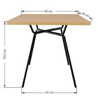 Conjunto Mesa De Jantar Soho Quadrada Orgânica C/ 04 Cadeiras Next Est.preta - Acácia Mel E Preto Acácia Mel E Preto