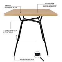 Conjunto Mesa De Jantar Soho Quadrada Orgânica C/ 04 Cadeiras Next Est.preta - Acácia Mel E Preto Acácia Mel E Preto - 5