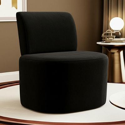 Poltrona Decorativa Orgânica Sala De Estar Kaori Veludo Preto - Desk Design Cor Preto