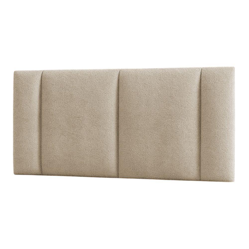 Cabeceira Painel Cama Box Casal Padrão Siri 140cm Com Led Bouclé Bege - Desk Design - 2