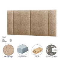 Cabeceira Painel Cama Box Casal Padrão Siri 140cm Com Led Bouclé Bege - Desk Design - 3
