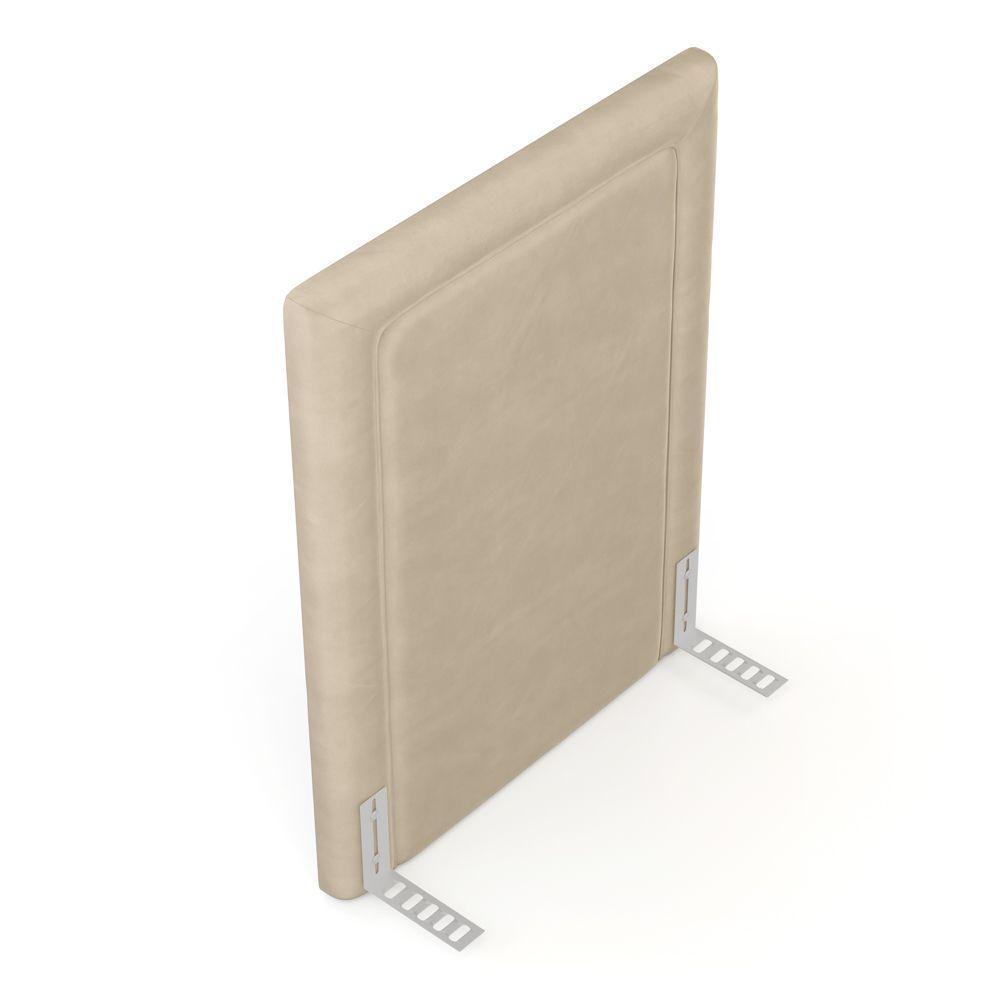 Cabeceira Cama Box Solteiro Alba 90cm Com Frame Veludo Bege - Desk Design - 5
