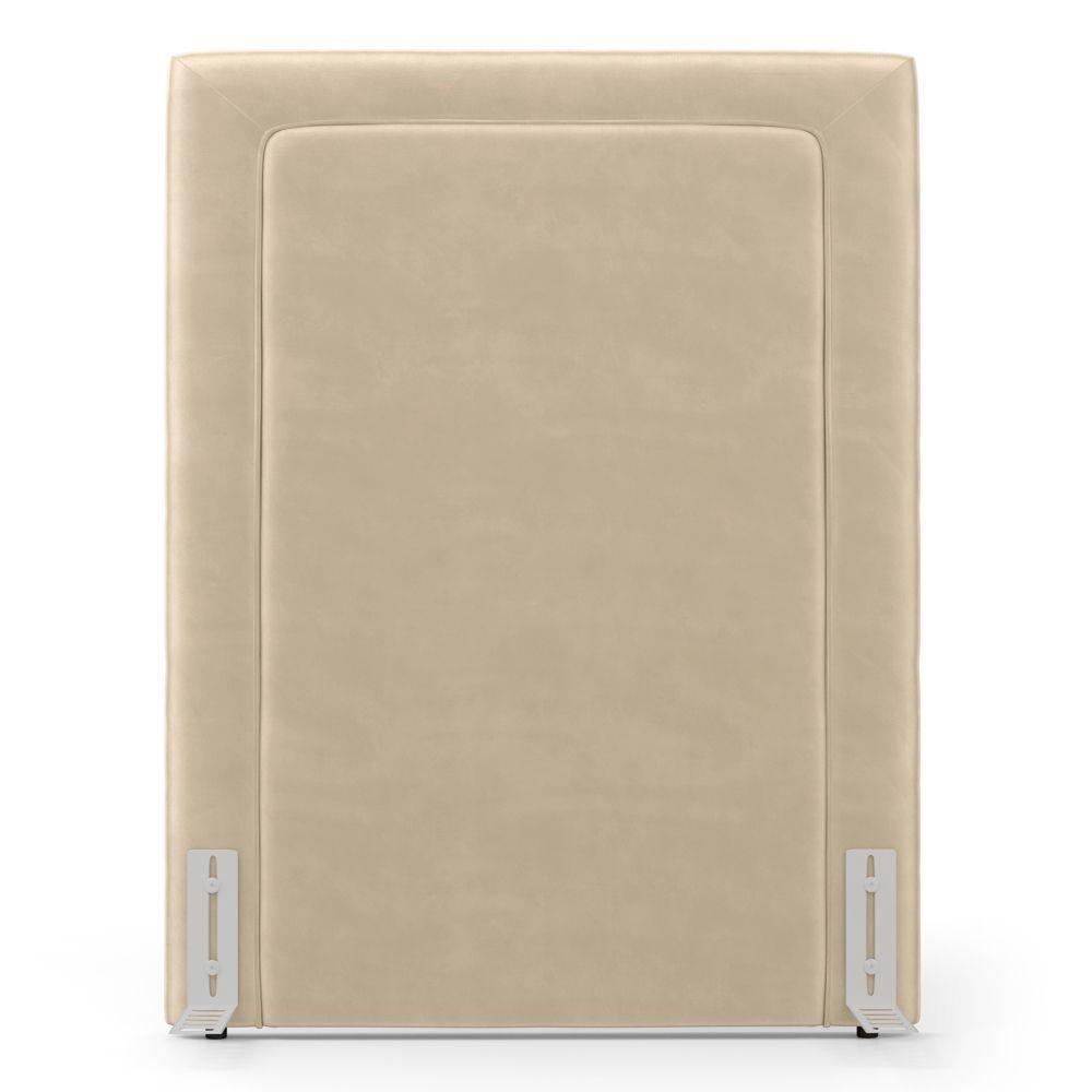 Cabeceira Cama Box Solteiro Alba 90cm Com Frame Veludo Bege - Desk Design - 6