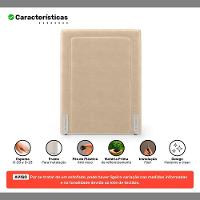 Cabeceira Cama Box Solteiro Alba 90cm Com Frame Veludo Bege - Desk Design - 3