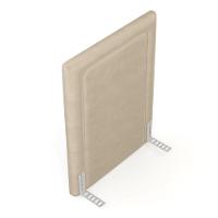 Cabeceira Cama Box Solteiro Alba 90cm Com Frame Veludo Bege - Desk Design - 5