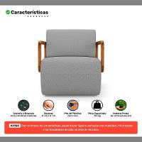 Kit 02 Poltronas Decorativas Orgânica Living Kavya Linho Cinza - Desk Design - 3