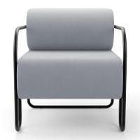 Poltrona Decorativa Orgânica Living Miska Veludo Cinza Claro - Desk Design - 5