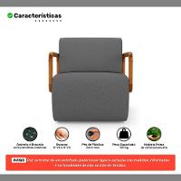 Kit 02 Poltronas Decorativas Orgânica Living Kavya Linho Grafite - Desk Design - 3