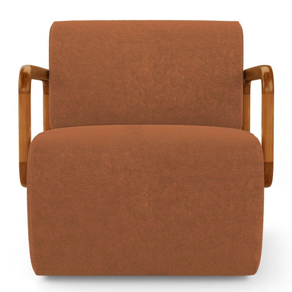 Kit 02 Poltronas Decorativas Orgânica Living Kavya Bouclê Terracota - Desk Design - 6