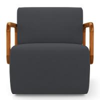 Kit 02 Poltronas Decorativas Orgânica Living Kavya Veludo Cinza - Desk Design - 6