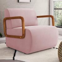 Kit 02 Poltronas Decorativas Orgânica Living Kavya Veludo Rosê - Desk Design - 2