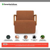 Poltrona Decorativa Orgânica Living Kavya Bouclê Terracota - Desk Design - 3