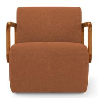 Poltrona Decorativa Orgânica Living Kavya Bouclê Terracota - Desk Design - 5