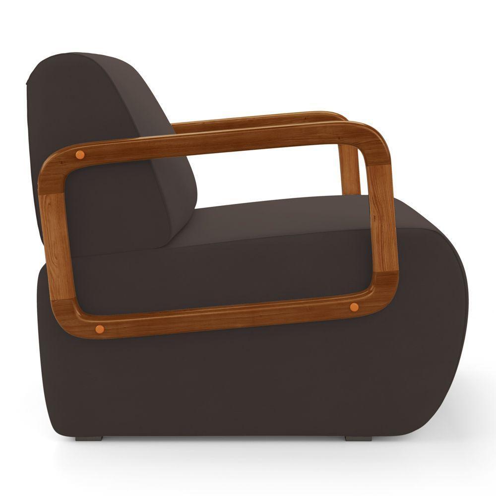 Kit 02 Poltronas Decorativas Orgânica Living Kavya Veludo Marrom - Desk Design - 7