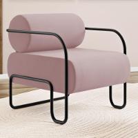 Kit 02 Poltronas Decorativas Orgânica Living Miska Veludo Rosê - Desk Design - 2