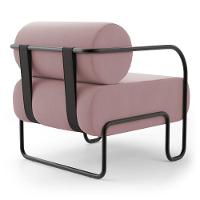 Kit 02 Poltronas Decorativas Orgânica Living Miska Veludo Rosê - Desk Design - 7