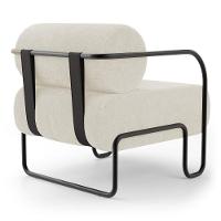 Poltrona Decorativa Orgânica Living Miska Bouclê Off White - Desk Design - 6