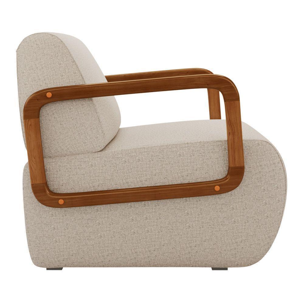 Kit 02 Poltronas Decorativas Orgânica Living Kavya Linho Bege - Desk Design - 3