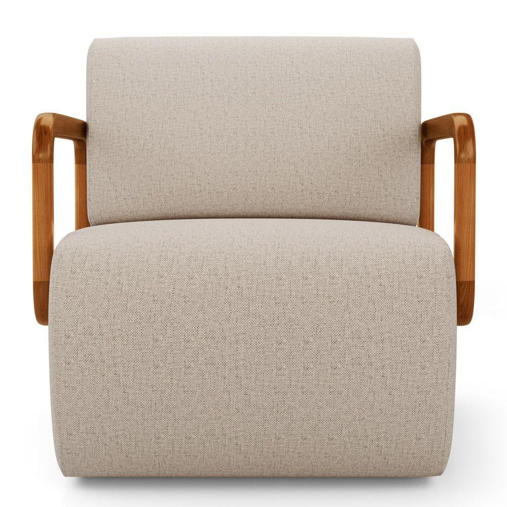 Kit 02 Poltronas Decorativas Orgânica Living Kavya Linho Bege - Desk Design - 6