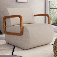 Kit 02 Poltronas Decorativas Orgânica Living Kavya Linho Bege - Desk Design - 2