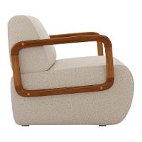 Kit 02 Poltronas Decorativas Orgânica Living Kavya Linho Bege - Desk Design - 3