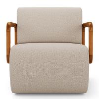 Kit 02 Poltronas Decorativas Orgânica Living Kavya Linho Bege - Desk Design - 6