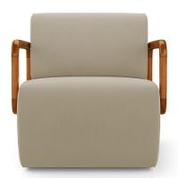 Kit 02 Poltronas Decorativas Orgânica Living Kavya Veludo Bege - Desk Design - 6