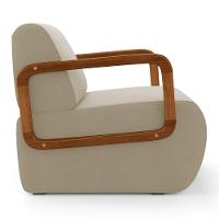 Kit 02 Poltronas Decorativas Orgânica Living Kavya Veludo Bege - Desk Design - 7