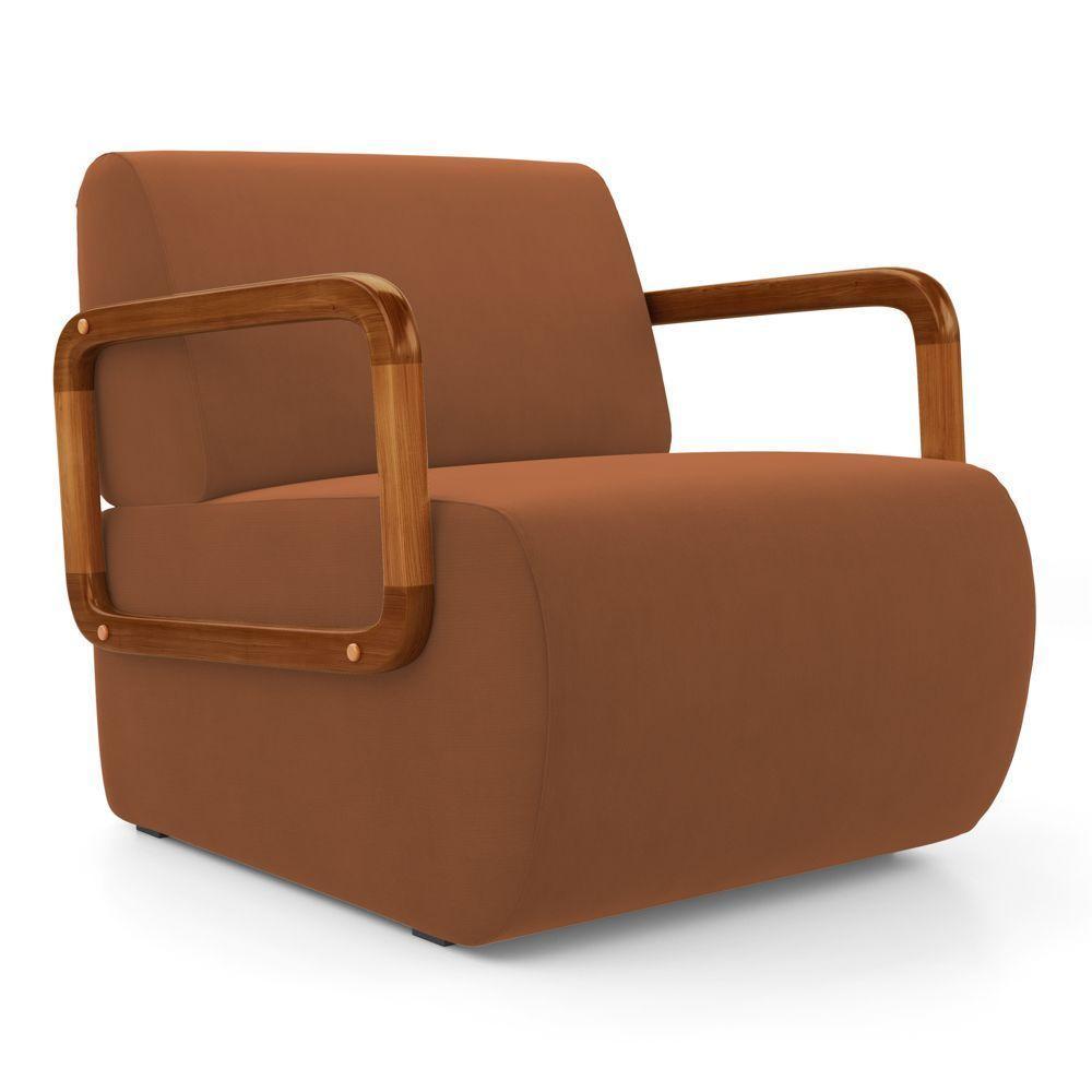 Kit 02 Poltronas Decorativas Orgânica Living Kavya Veludo Terracota - Desk Design - 5