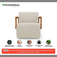 Poltrona Decorativa Orgânica Living Kavya Bouclê Off White - Desk Design - 3