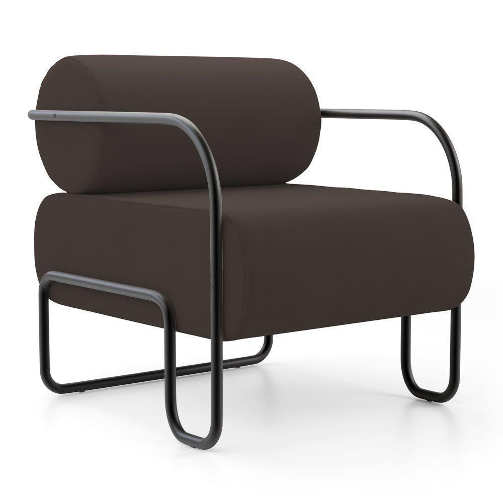 Kit 02 Poltronas Decorativas Orgânica Living Miska Veludo Marrom - Desk Design - 5