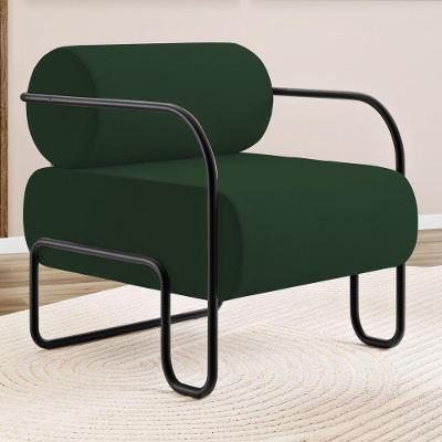 Poltrona Decorativa Orgânica Living Miska Veludo Verde Escuro - Desk Design