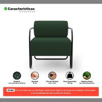 Poltrona Decorativa Orgânica Living Miska Veludo Verde Escuro - Desk Design - 3