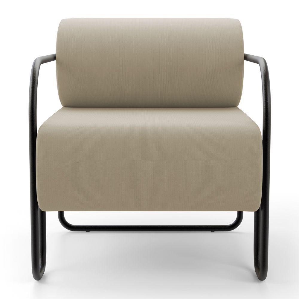 Kit 02 Poltronas Decorativas Orgânica Living Miska Veludo Bege - Desk Design - 6