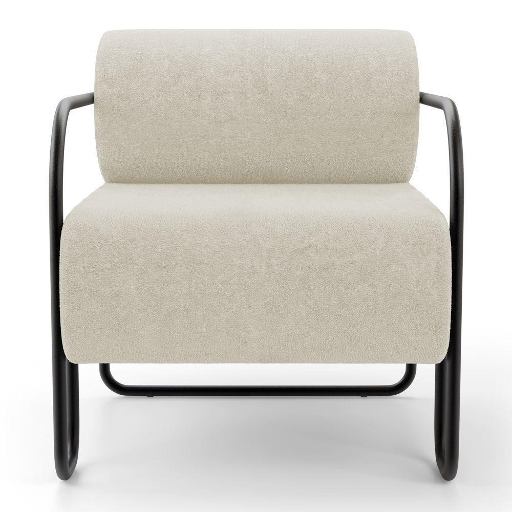 Kit 02 Poltronas Decorativas Orgânica Living Miska Bouclê Off White - Desk Design - 6