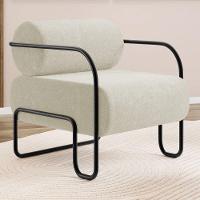 Kit 02 Poltronas Decorativas Orgânica Living Miska Bouclê Off White - Desk Design - 2