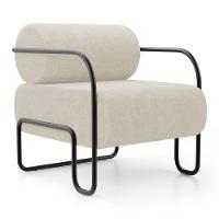 Kit 02 Poltronas Decorativas Orgânica Living Miska Bouclê Off White - Desk Design - 5