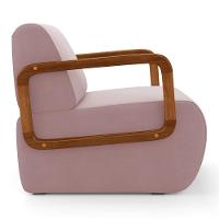 Poltrona Decorativa Orgânica Living Kavya Veludo Rosê - Desk Design - 6