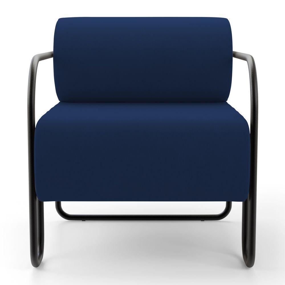 Kit 02 Poltronas Decorativas Orgânica Living Miska Veludo Azul Marinho - Desk Design - 6