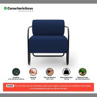 Kit 02 Poltronas Decorativas Orgânica Living Miska Veludo Azul Marinho - Desk Design - 3