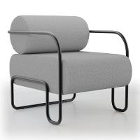 Poltrona Decorativa Orgânica Living Miska Linho Cinza - Desk Design - 2